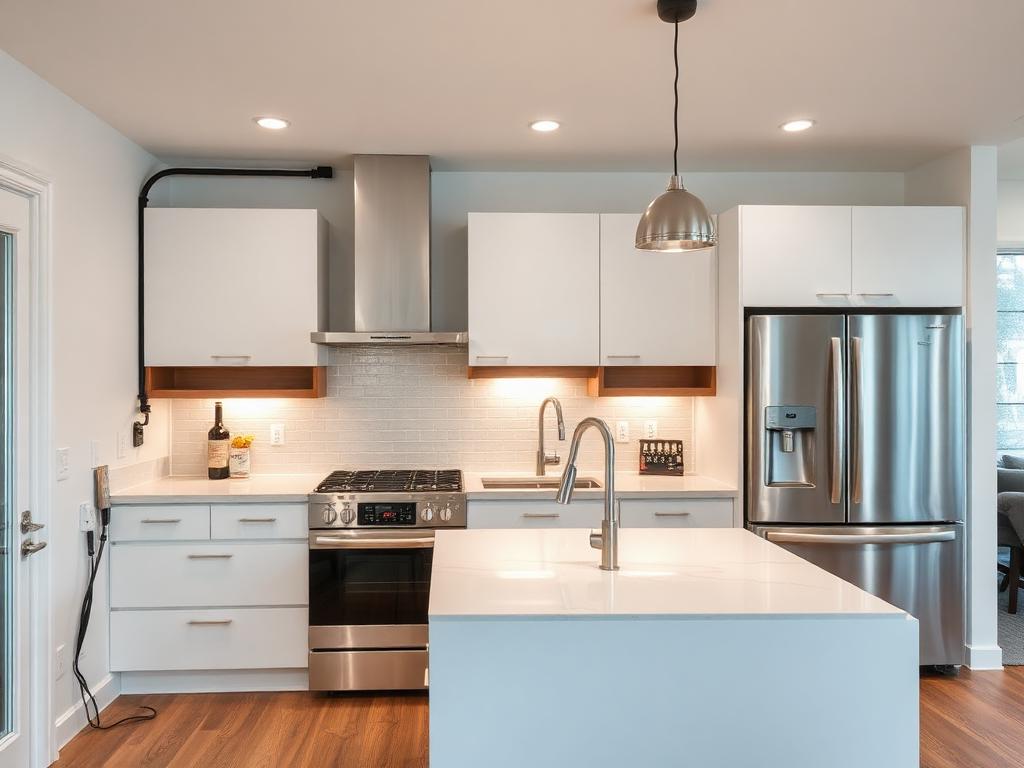 Rénovation électrique cuisine ouverte